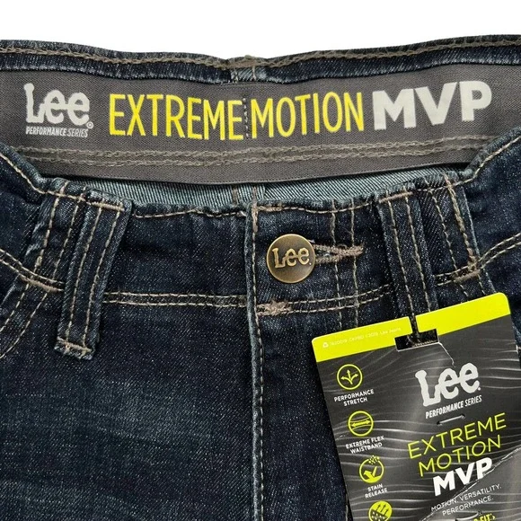 Lee Performance Series Extreme Motion MVP Boys Athletic Fit Denim Husky 12 - Picture 9 of 13